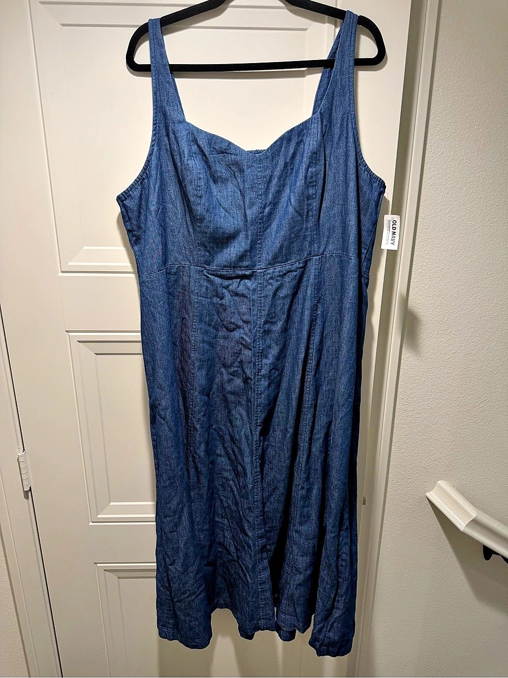 Old Navy Fit & Flare Sleeveless Jean Midi Denim Dress XXL